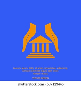 protection and courthouse icon