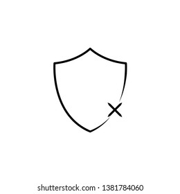 protection delete line simple outline icon
