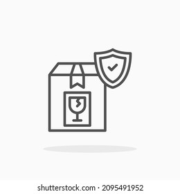 Icono de entrega de protección. Estroque editable y píxel perfecto. Estilo de esquema. Ilustración vectorial. Disfruta de este icono para tu proyecto.