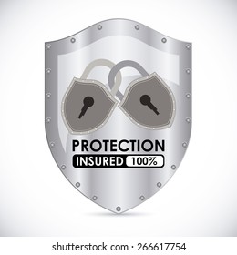 Protection design over white background, vector illustration