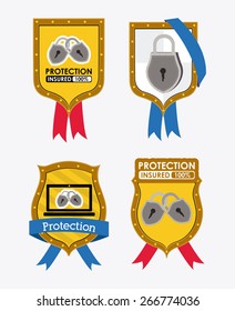 Protection design over white background, vector illustration