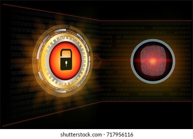 Protection or Digital security concept. technology background. Vector illustration