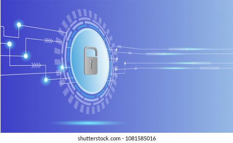Protection or Digital security concept.technology background.Vector illustration