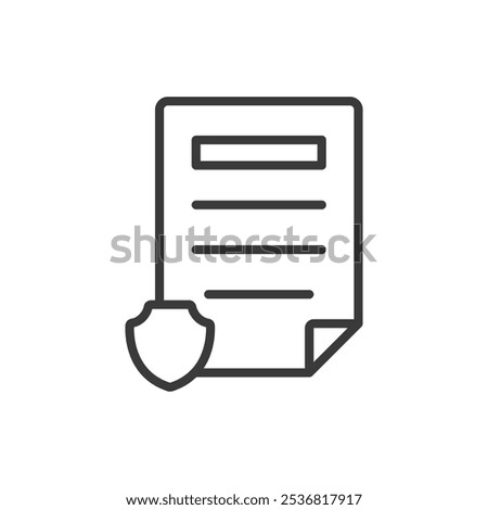 Protection documents, in line design. Protection, documents, security, confidentiality, compliance, safety, verification on white background vector. Protection documents editable stroke icon