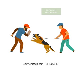 protection dog training cartoon vector illustration graphic