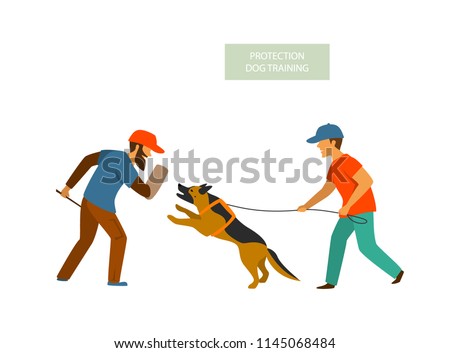 protection dog training cartoon vector illustration graphic Stock photo © 