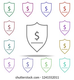 protection of dollar icon. Elements of finance in multi color style icons. Simple icon for websites, web design, mobile app, info graphics