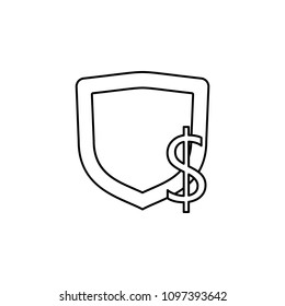 protection of the dollar line icon. Element of bankig icon for mobile concept and web apps. Thin line protection of the dollar icon can be used for web and mobile
