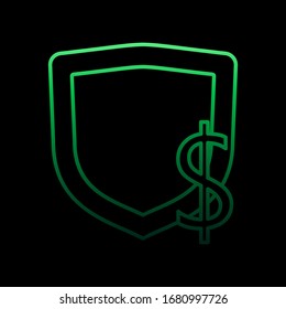 Protection of the dollar nolan icon. Simple thin line, outline vector of bank icons for ui and ux, website or mobile application