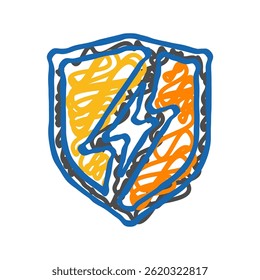 protection electricity doodle icon sketch vector. protection electricity sign. isolated symbol illustration