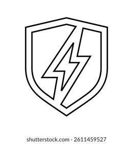 protection electricity line icon vector. protection electricity sign. isolated contour symbol black illustration