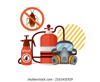 Protection equipment for exterminate Insecticide vector illustration on white background