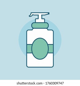 Protection equipment set icon concept for sosial media, icon facemask hand glove temperature check set icon