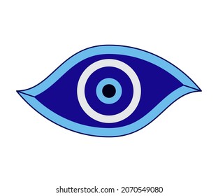 Protection from the evil eye. Turkish nazar symbol. Greek charm or amulet. Evil eye charm icon. Vector illustration.