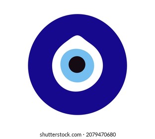 Protection from the evil eye. Turkish nazar symbol. Greek charm or amulet. Evil eye charm icon. Vector illustration.