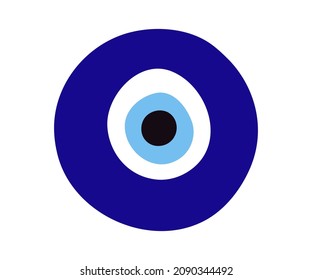 Protection from the evil eye. Turkish nazar symbol. Greek charm or amulet. Evil eye charm icon. Vector illustration.