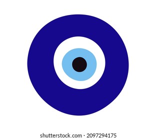 Protection from the evil eye. Turkish nazar symbol. Greek charm or amulet. Evil eye charm icon. Vector illustration.