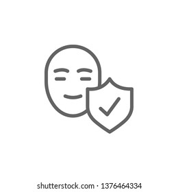 Protection, face icon. Element of skin care icon. Thin line icon for website design and development, app development. Premium icon