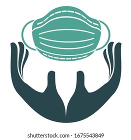 Protection face mask against coronavirus, pollution, virus, flu. Personal hygiene product.
