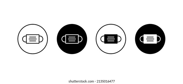 Protection face mask vector icons set. Respiratory face masks protection sickness