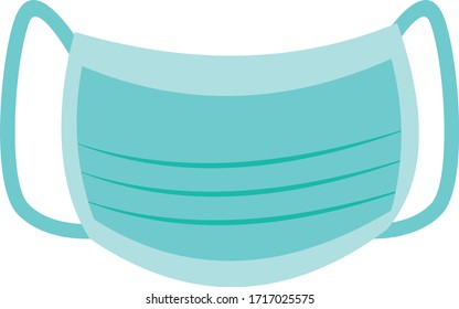 Vector de máscara de cara de protección en fondo blanco