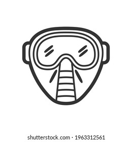 Protection facial mask, vector flat icon for paintball and airsoft