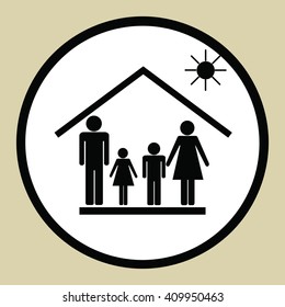 Protection of family in house.Vector illustration