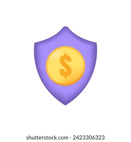 Protection finance, investments icon. 3D Vector illustration.