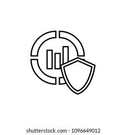 protection of financial indicators icon. Element of cyber security icon for mobile concept and web apps. Thin line protection of financial indicators icon for web and mobile on white background
