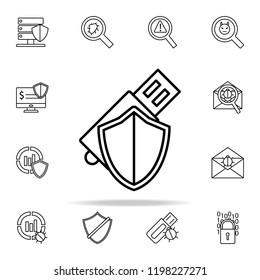 protection flash card icon. Virus antivirus icons universal set for web and mobile