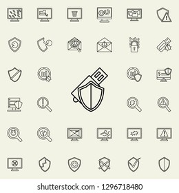 protection flash card icon. Virus Antivirus icons universal set for web and mobile