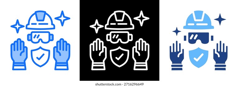 Protection Gear Icon triplestyle Vector Illustration
