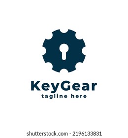 Inspiración en el diseño del logotipo de seguridad del agujero de la llave de los engranajes de protección