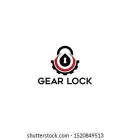Protection Gear Security Logo Design Template. Key abstract logo template vector. Gear, Setting, Lock, Support Business Logo Template. Flat Color. Vector Icon Template background.