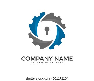 Protection Gear Security Logo Design Template