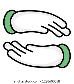 Protection gesture by a cartoon hand 
