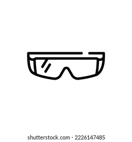 Protection glasses black line icon. Eye safety. Work equipment