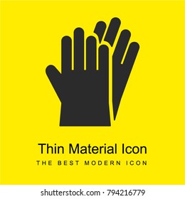 Protection gloves bright yellow material minimal icon or logo design