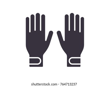 Protection gloves flat icon. Hand safety gloves sign. Vector illustration