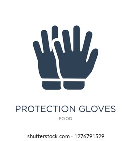 protection gloves icon vector on white background, protection gloves trendy filled icons from Food collection, protection gloves vector illustration