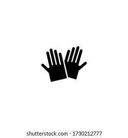 Protection gloves vector icon in black solid flat design icon isolated on white background