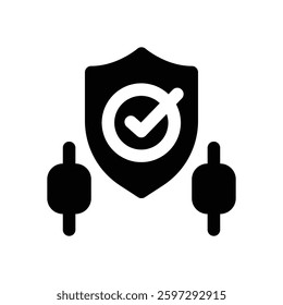 protection glyph icon. Strong and solid vector icon for websites, mobile interfaces, presentations, and visual branding. High quality and easy to edit.