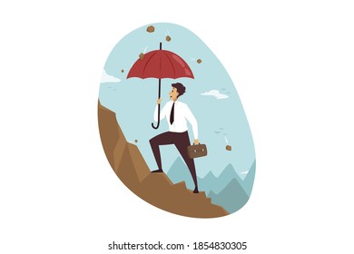 Protection, goal achievement, success, business concept