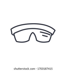 protection goggles icon over white background, line style, vector illustration