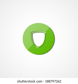 protection green web icon, on white background