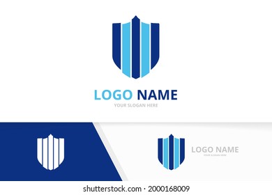 Protection guard logotype. Cyber shield logo design template.