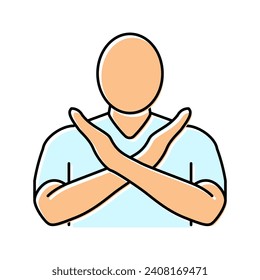 protection hand color icon vector. protection hand sign. isolated symbol illustration