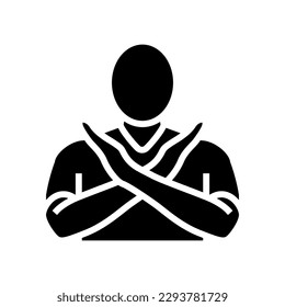 protection hand glyph icon vector. protection hand sign. isolated symbol illustration