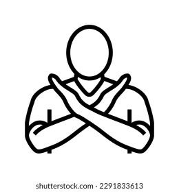 vector de icono de línea de mano de protección. signo de la mano de protección. símbolo de contorno aislado ilustración negra