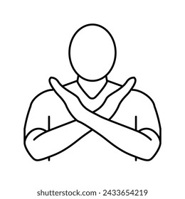 protection hand line icon vector. protection hand sign. isolated contour symbol black illustration